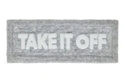 Kate Aurora Dorm Basics "Take It Off" Gray Typography Soft Tufted Oversized Bath Rug Runner - 2'x5' -Decor Vista GUEST 59d35623 7cd6 4abb 876d 0e3c4c20e236