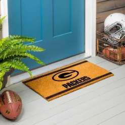 Evergreen Green Bay Packers Logo Turf Mat, Brown- 28 X 16 Inches Indoor Outdoor Doormat -Decor Vista GUEST 5a25e2ce 8f3a 4890 a6be 8b9a6abb97f9