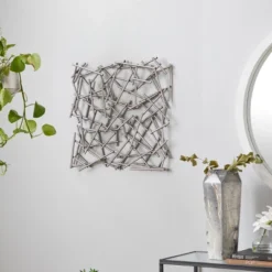 Metal Geometric Overlapping Lines Wall Decor Silver - CosmoLiving By Cosmopolitan -Decor Vista GUEST 5a355c8b a884 41a0 93e7 0fae8fd0174a