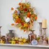 Northlight Velvet Pumpkins And Wheat Artificial Fall Harvest Wreath - 24-Inch, Unlit -Decor Vista GUEST 5b08b7f0 47f0 4dc8 ab9b ba731b623f4d
