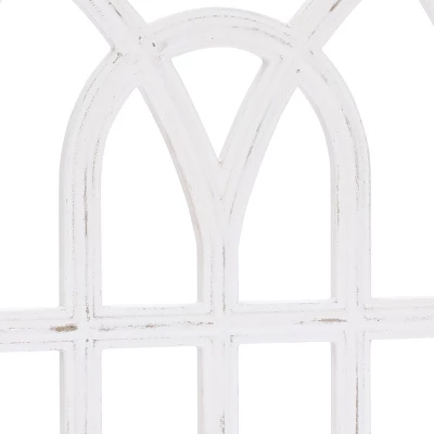 LuxenHome Distressed White Wood Vintage Arched Window Wall Home Decor 9 LuxenHome Distressed White Wood Vintage Arched Window Wall Home Decor - Image 7
