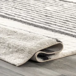 Lauren Liess X RugsUSA - Striped Wool Machine Washable Area Rug -Decor Vista GUEST 5d194dca d69d 4bd8 b03e 404b6be78573