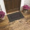 J&V TEXTILES Original Durable Rubber Door Mat, 18x28, Heavy Duty Doormat, Indoor Outdoor, Waterproof, Easy Clean, Low-Profile Mats For Entry, Garage -Decor Vista GUEST 5d1b440e a161 4483 b610 d22e9e5e31a7