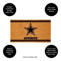 Evergreen Dallas Cowboys Logo Turf Mat, Brown- 28 X 16 Inches Indoor Outdoor Doormat -Decor Vista GUEST 5e455ff4 4cad 4d89 bb5a ec0e1c999e26