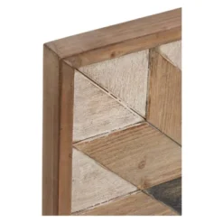 30" X 30" Wood Geometric Handmade Southwestern Wall Decor Brown - Olivia & May