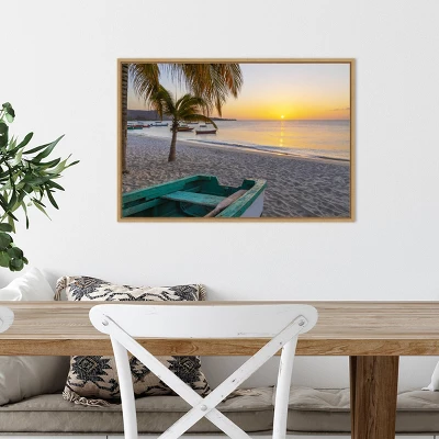 23" X 16" Sunset And Wooden Fishing Boat By Don Paulson Danita Delimont Framed Canvas Wall Art - Amanti Art 5 23" X 16" Sunset And Wooden Fishing Boat By Don Paulson Danita Delimont Framed Canvas Wall Art - Amanti Art - Image 3
