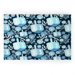 Marni Night Dreidel Looped Vinyl Welcome Mat - Society6 -Decor Vista GUEST 5f7f419c 1840 44cf b621 964a11c405e3