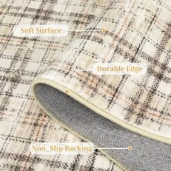Modern Washable Area Rug Soft Non-Slip Stain-Resistant Farmhouse Tartan Plaid Carpet For Living Room Bedroom Nursery Office -Decor Vista GUEST 603f4d32 4f42 49f1 ad03 a2c840fa2d21