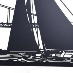 Shadows Of Sailboat In San Francisco Bay Metal Wall Decor Black - StyleCraft -Decor Vista GUEST 61c4311d bb02 4abc 967a 68cb58513986