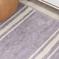Bande Distressed Ticking Stripe Machine-Washable Area Rug - JONATHAN Y -Decor Vista GUEST 61ed1dd5 0e52 4ecb bf4b eeca15d935bd