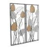 Set Of 2 Metal Leaf Wall Decors With Black Frame Black - Olivia & May -Decor Vista GUEST 6232881e 6e84 4211 a239 ab8d82b75a32