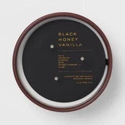 15oz Ceramic Jar 3-Wick Black Honey Vanilla Candle Plum Purple - Threshold™ -Decor Vista GUEST 628598e2 25c1 4401 a53c 5b759f517136