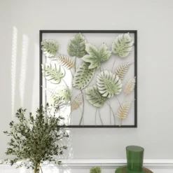 30" X 30" Metal Leaf Tall Cut-Out Wall Decor With Intricate Laser Cut Designs Green - Olivia & May 21 30" X 30" Metal Leaf Tall Cut-Out Wall Decor With Intricate Laser Cut Designs Green - Olivia & May -Decor Vista GUEST 62a423b0 76b8 4cf0 8f3a 93b7d9cc469c