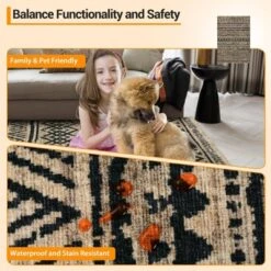 5x7 Washable Rugs Non Slip - Boho Geometric Area Rug For Living Room, Bedroom (Neutral) -Decor Vista GUEST 6344dac8 e966 4efe 86c3 0eae59c1b68d