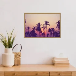 23" X 16" Palm Sky 1 By Design Fabrikken Framed Canvas Wall Art - Amanti Art -Decor Vista GUEST 65fbe1c4 1f33 4c23 9e07 af0874b24cfe