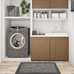 World Rug Gallery Textline Bordered Anti-Fatigue Standing Mat -Decor Vista GUEST 6630d478 53a5 4328 a714 41322f3acb58