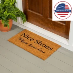 Evergreen Flag Funny Welcome Mat Coir Doormat | 28" X 16" Front Door Mat Outdoor Entrance | No Slip Door Rugs Entryway Indoor | Nice Shoes -Decor Vista GUEST 66f11627 1fa8 4999 bc2c b0ae3b058ca2