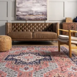 NuLOOM Amber Machine Washable Floral Aztec Area Rug -Decor Vista GUEST 692a1a7e 4520 4e40 ba6f 3047a10f4c22