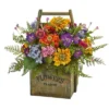 Nearly Natural 15-in Mixed Floral Artificial Arrangement In Wood Basket -Decor Vista GUEST 6a6dddfa 3170 47be 9fe6 dafe2062f3c3