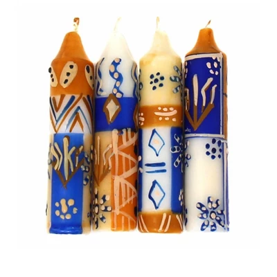 Global Crafts Hand-Painted Dinner Or Shabbat Candles, Set Of 4 5 Global Crafts Hand-Painted Dinner Or Shabbat Candles, Set Of 4 - Image 3