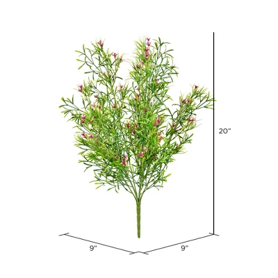 Vickerman 20" Artificial UV Coated Pink Woodruff Bush. 3 Vickerman 20" Artificial UV Coated Pink Woodruff Bush.