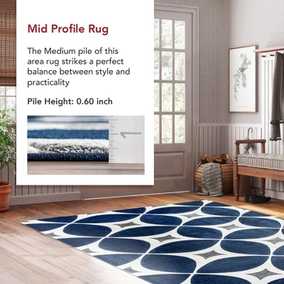Nuloom Gabriela Trellis 4x6 Area Rug For Living Room Bedroom Dining Room Kitchen, Navy/White 14 Nuloom Gabriela Trellis 4x6 Area Rug For Living Room Bedroom Dining Room Kitchen, Navy/White - Image 12