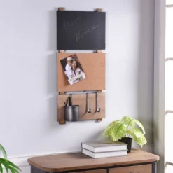 Multi-Functional Wall Memo Board With Chalkboard And Corkboard Brown - StyleCraft -Decor Vista GUEST 6ef5284e 20cd 46b2 8c5b c9a912186796