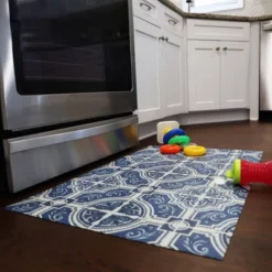 FlorArt French Quarter Low Profile Easy Clean Kitchen Mat Blue/White - Bungalow Flooring 14 FlorArt French Quarter Low Profile Easy Clean Kitchen Mat Blue/White - Bungalow Flooring -Decor Vista GUEST 70291ffe a7f6 448a b0a1 d25029c834bb