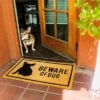 Beware Of Dog Natural Coir Door Mat 17"x30" - Welcome Front Doormat Non Slip Rug For Home Indoor Outdoor Entrance