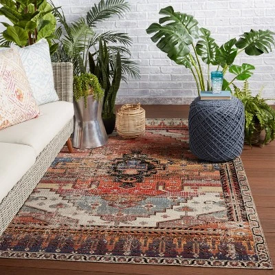 Cicero Indoor/Outdoor Medallion Area Rug Orange - Jaipur Living 6 Cicero Indoor/Outdoor Medallion Area Rug Orange - Jaipur Living - Image 4
