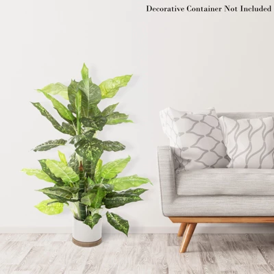 Artificial Dieffenbachia Floor Plant - 40-Inch Potted Faux Greenery For Home Or Office Decoration Natural Looking Polyester Leaves By Pure Garden 5 Artificial Dieffenbachia Floor Plant - 40-Inch Potted Faux Greenery For Home Or Office Decoration Natural Looking Polyester Leaves By Pure Garden - Image 3