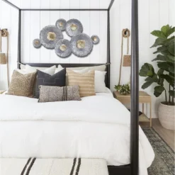 LuxenHome Silver And Gold Flowers Metal Wall Decor -Decor Vista GUEST 73a83ba2 871c 4a19 aa50 459aa427b5a8