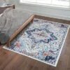 Trinity Washable Vintage Bohemian Floral Print Area Rug -Decor Vista GUEST 7470f378 bc8f 465d 8689 2849bc3707fb