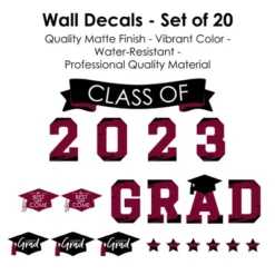 Big Dot Of Happiness Maroon Class Of 2023 Graduation Party Wall Decals Set Of 20 -Decor Vista GUEST 74cc3c22 3eca 4d93 bc66 4d92a8ba90a4
