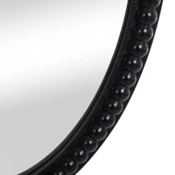 Wood Oval Mirror With Beaded Trim Black - StyleCraft -Decor Vista GUEST 754050c1 f7d8 4c68 9065 1082298d344a