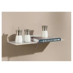 24" Dolle Katana Floating Metal Shelf White