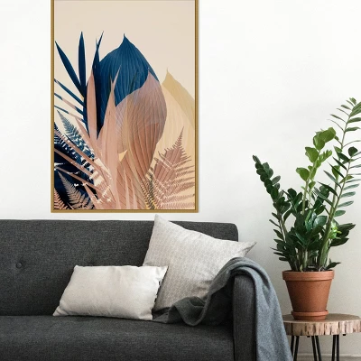 22" X 33" Pastel Jungle Plants 3 By Ian Winstanley Framed Canvas Wall Art Gold - Amanti Art 8 22" X 33" Pastel Jungle Plants 3 By Ian Winstanley Framed Canvas Wall Art Gold - Amanti Art - Image 6
