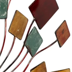 Metal Sunburst Wall Decor With Square Panel Accent Brown - Olivia & May -Decor Vista GUEST 77b48add 79b5 4f3f b152 011fc74a40a3