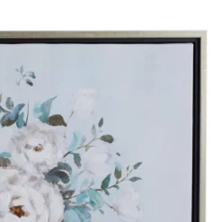 Canvas Floral Bouquet Framed Wall Art With Silver Frame Multi Colored - Olivia & May -Decor Vista GUEST 78635874 8406 4c74 9f18 64a5bd632b0c