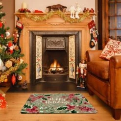 1'9"x2'7" 'Happy Holidays' Premium Comfort Berry Delight Anti - Fatigue Mat - Bungalow Flooring