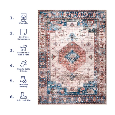 NuLOOM Eliza Machine Washable Traditional Medallion Area Rug 13 NuLOOM Eliza Machine Washable Traditional Medallion Area Rug - Image 11