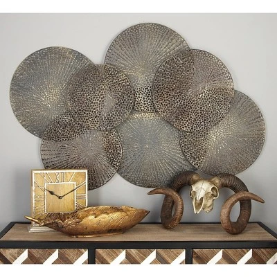 Metal Plate Overlapping Perforated Wall Decor Black - Olivia & May 15 Metal Plate Overlapping Perforated Wall Decor Black - Olivia & May - Image 13