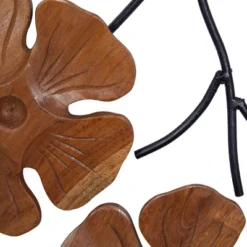 Set Of 2 Teak Wood Floral Handmade Framed Carved Wall Decors With Metal Wire Brown - Olivia & May -Decor Vista GUEST 790601ac 0ef7 46a1 b3ac 8fbb636afa45