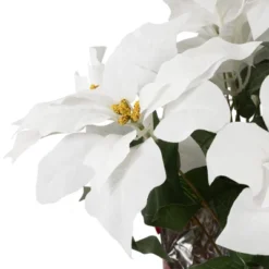 Northlight 26" White Artificial Christmas Poinsettia In Red Wrapped Base -Decor Vista GUEST 791c6bc2 8459 4777 adc0 ecadaa968078