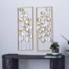 Metal Leaf Tall CutOut Wall Decor With Gold Frame Set Of 2 Gold - Olivia & May -Decor Vista GUEST 79bf3314 1fc0 4f58 b698 12d4e01bcd49