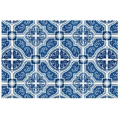 FlorArt French Quarter Low Profile Easy Clean Kitchen Mat Blue/White - Bungalow Flooring 9 FlorArt French Quarter Low Profile Easy Clean Kitchen Mat Blue/White - Bungalow Flooring - Image 7