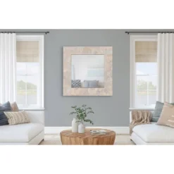 29" X 29" Okeefe Framed Decorative Wall Mirror White - Kate & Laurel All Things Decor -Decor Vista GUEST 7b2fbd4d fa2b 4409 90a7 96af18d8e588