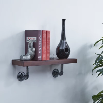 23.5" X 7.3" Industrial Pipe Wall Shelf - Danya B. 3 23.5" X 7.3" Industrial Pipe Wall Shelf - Danya B.