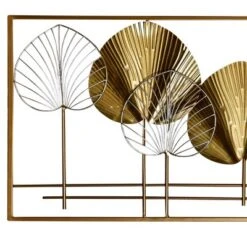 Gold Leaflets 3D Metal Wall Sculpture Gold - StyleCraft