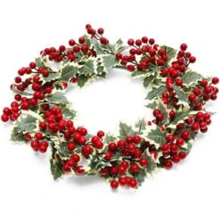 Farmlyn Creek Artificial Christmas Wreath With Holly Berries For Door Decoration (15.7 In) -Decor Vista GUEST 7c1b563d 96df 41b9 bee9 39a1d58f62d2
